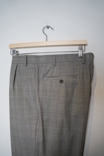 Ralph Lauren Green Label Grey Checkered Wool and Cashmere Dress Pant