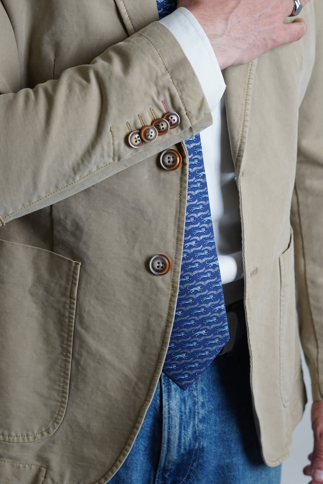 United Colors of Bennetton Beige Cotton Blazer
