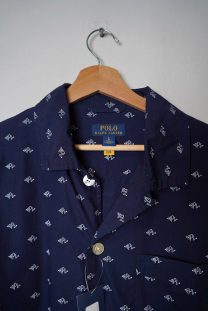 Ralph Lauren Navy Crest White Button Shirt