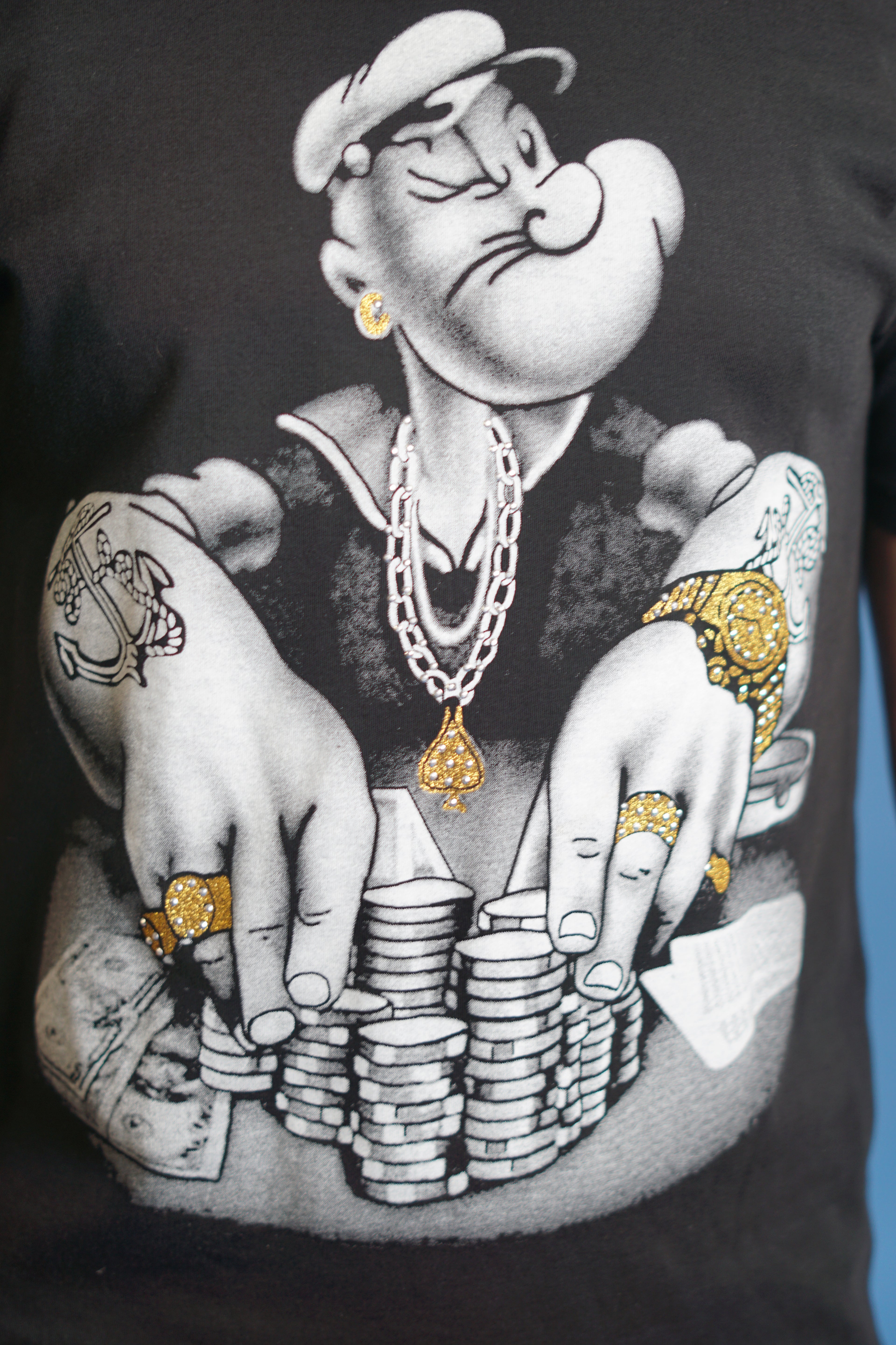 Dolce &amp; Gabbana Black Highroller Popeye T-Shirt