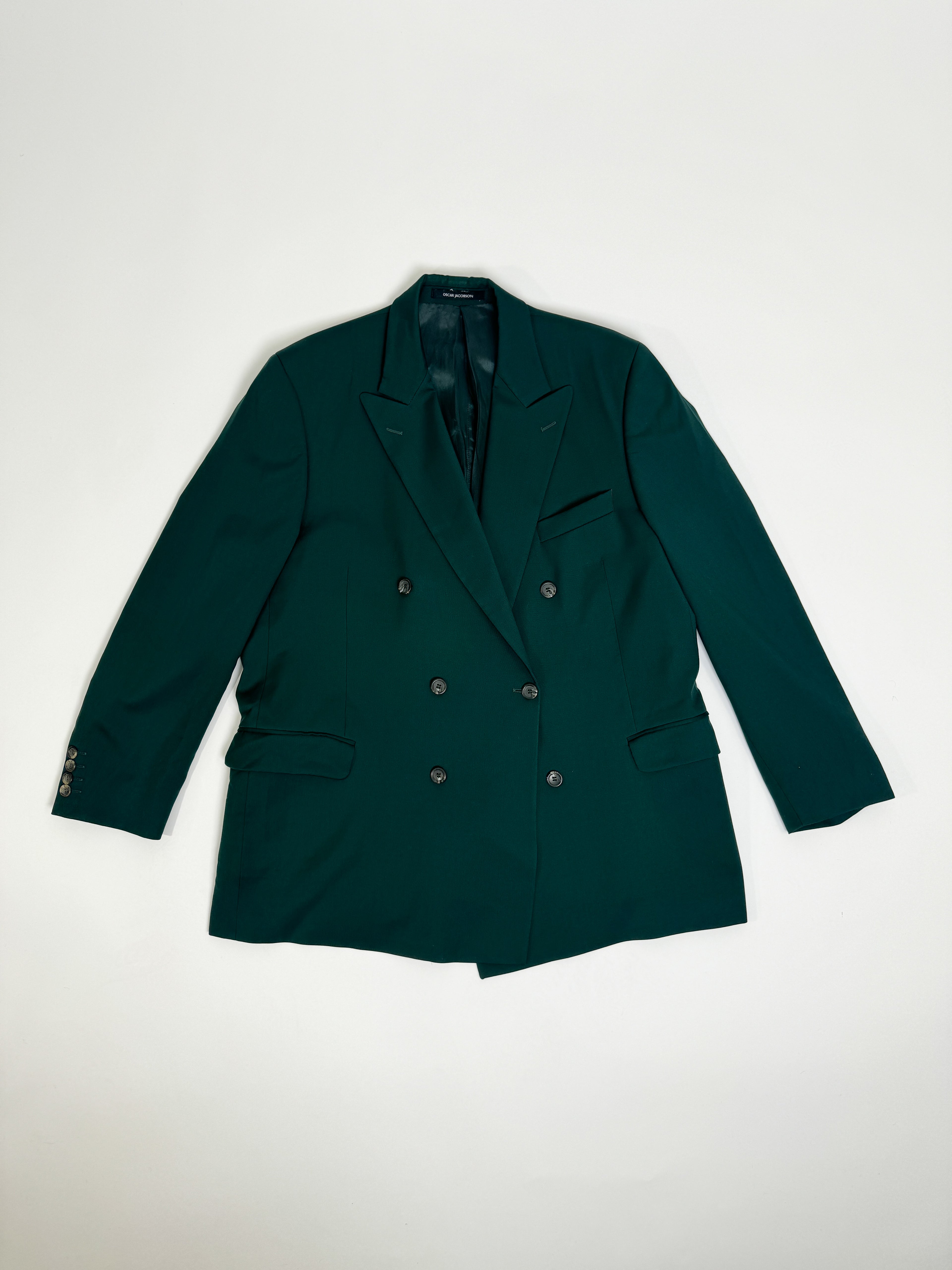 Oscar Jacobson Dark Green Double Breasted Blazer