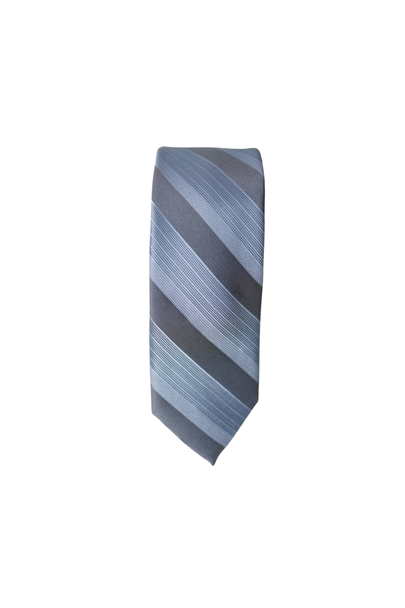 Calvin Klein Lightblue and Grey Striped Slim Tie
