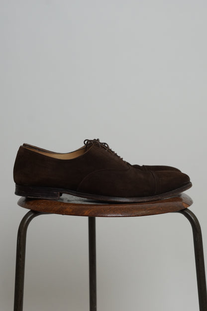 Crockett &amp; Jones Espresso Calf Suede Leather Sole Shoes