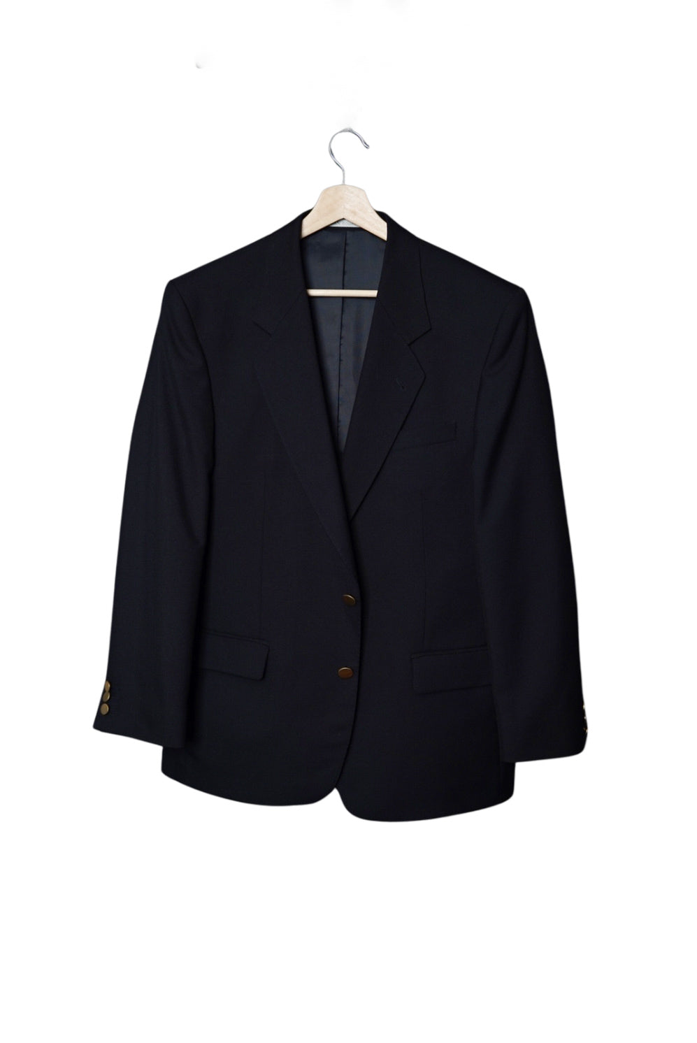 Scan Collection Navy Wool Gold Button Blazer