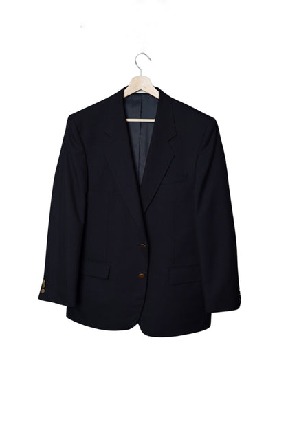 Scan Collection Navy Wool Gold Button Blazer