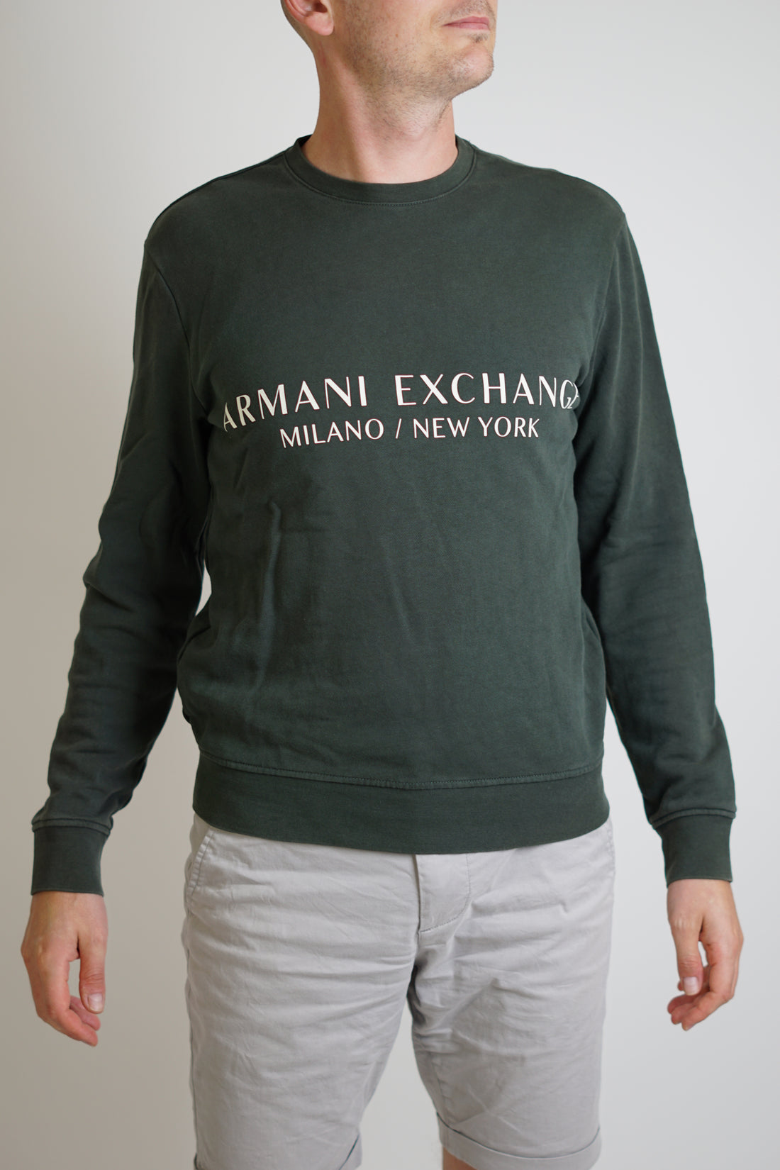 Armani Exchange Green Milano/New York Print Sweatshirt