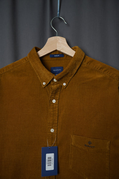 Gant Brown Regular Corduroy Cotton Button Down Overshirt