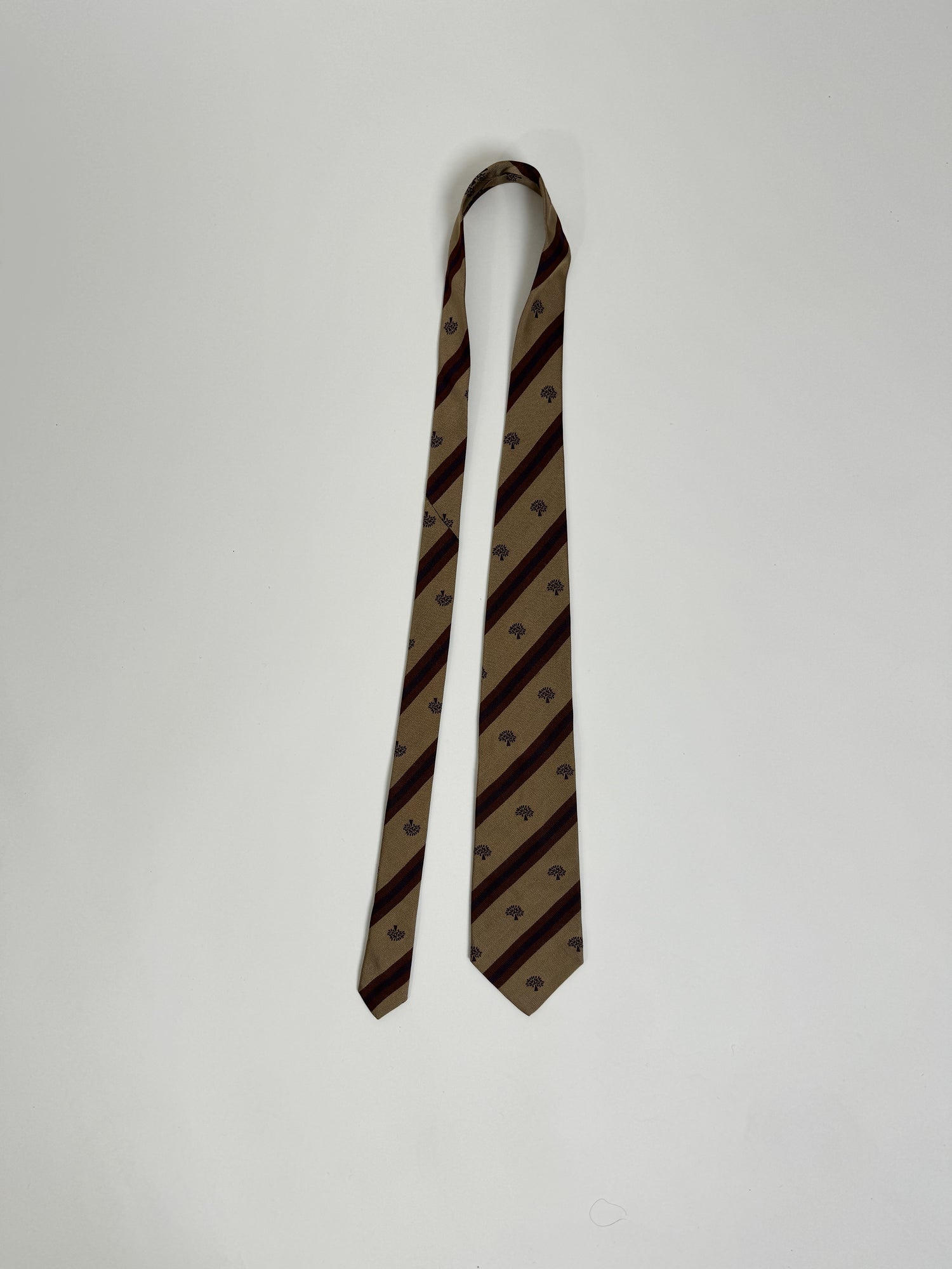 Mulberry Striped Logo Tie