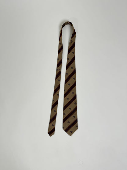 Mulberry Striped Logo Tie