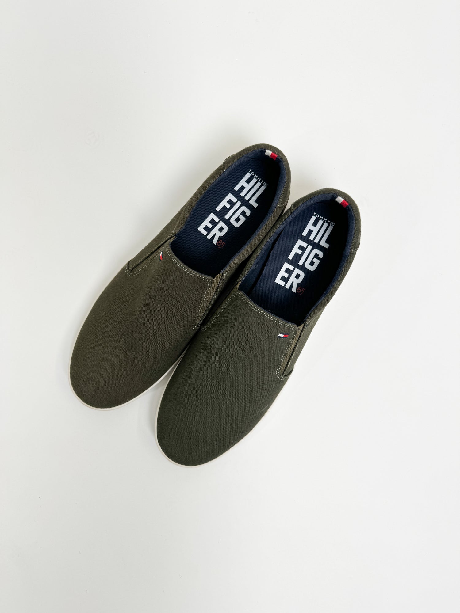 Tommy Hilfiger Army Green Iconic Slip On Sneakers
