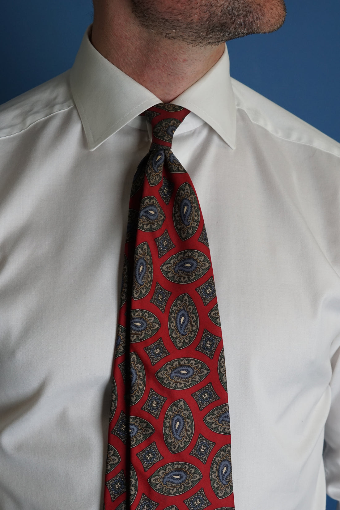 Red Vintage Made In Italy Silk Tie