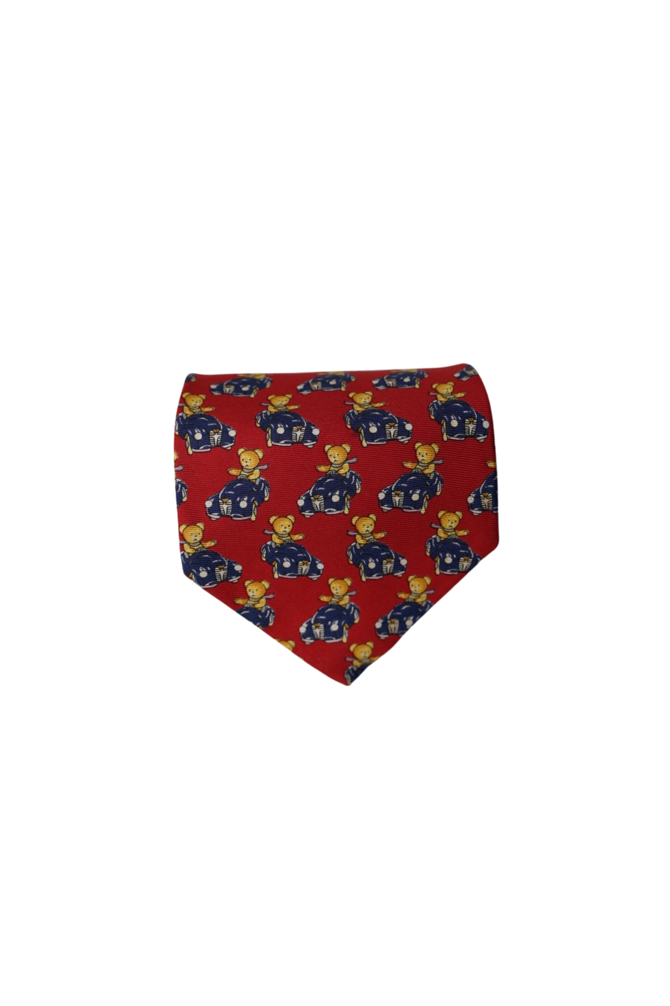 Beaufort Red Teddy Bear Print Silk Tie