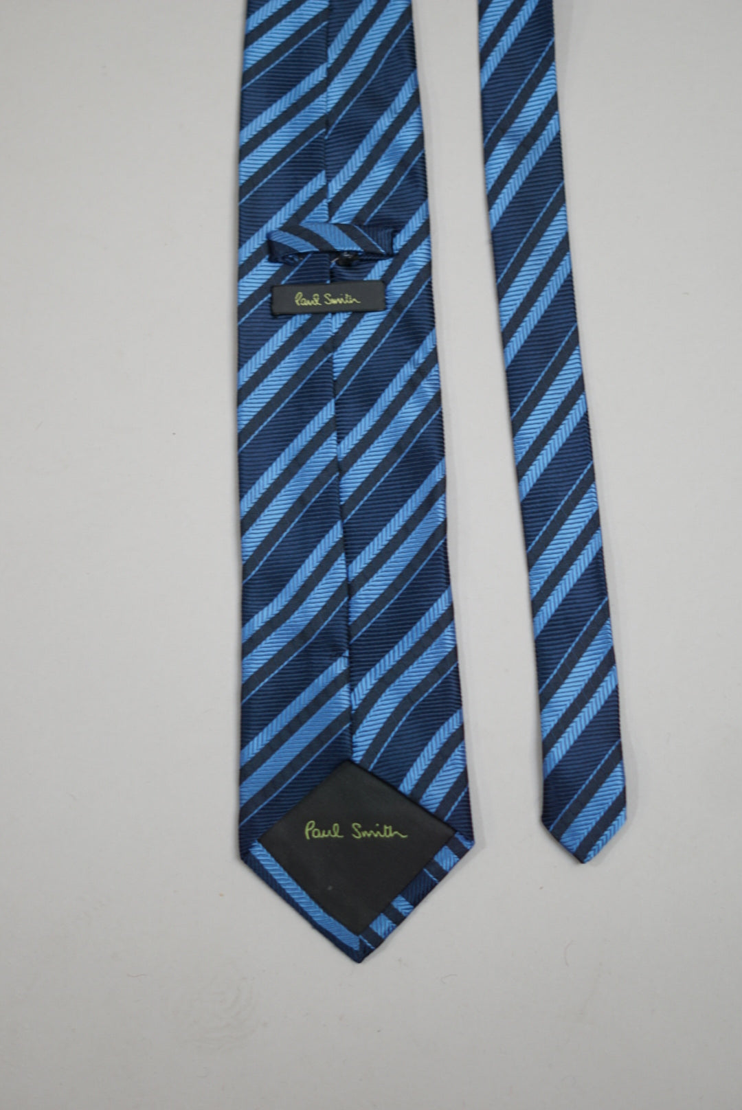 Paul Smith Navy &amp; Lightblue Striped Silk Tie