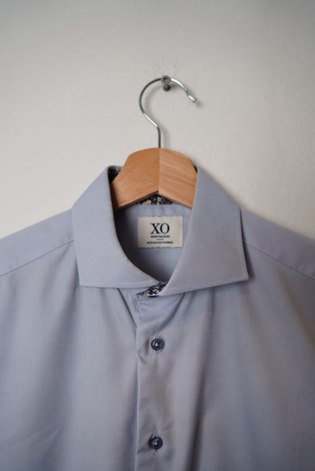 Sand Copenhagen XO Lightblue Flower Collar Cotton Shirt