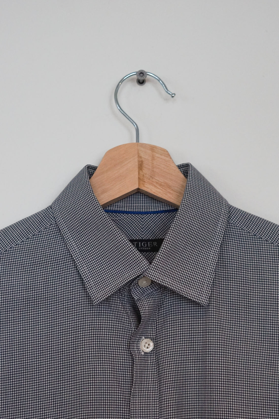 Tiger of Sweden Black and White Houndstooth Slim Fit Shirt