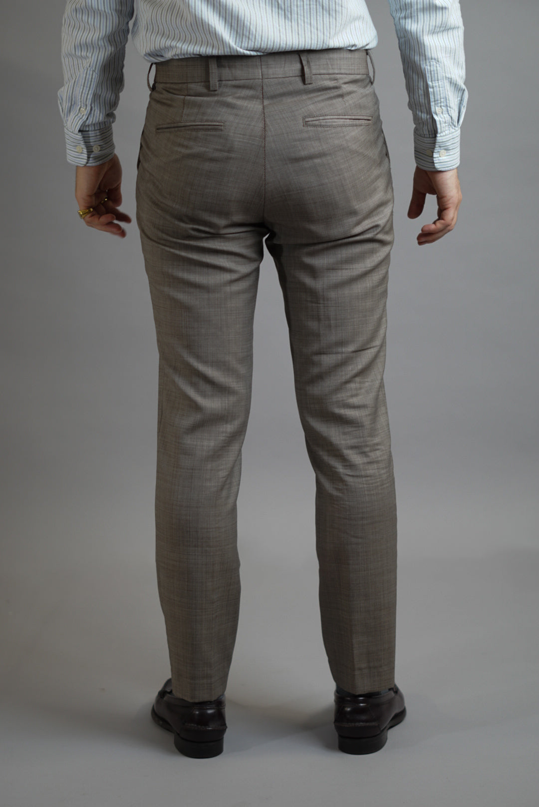 Bertoni Almondbrown Cotton Dress Pants