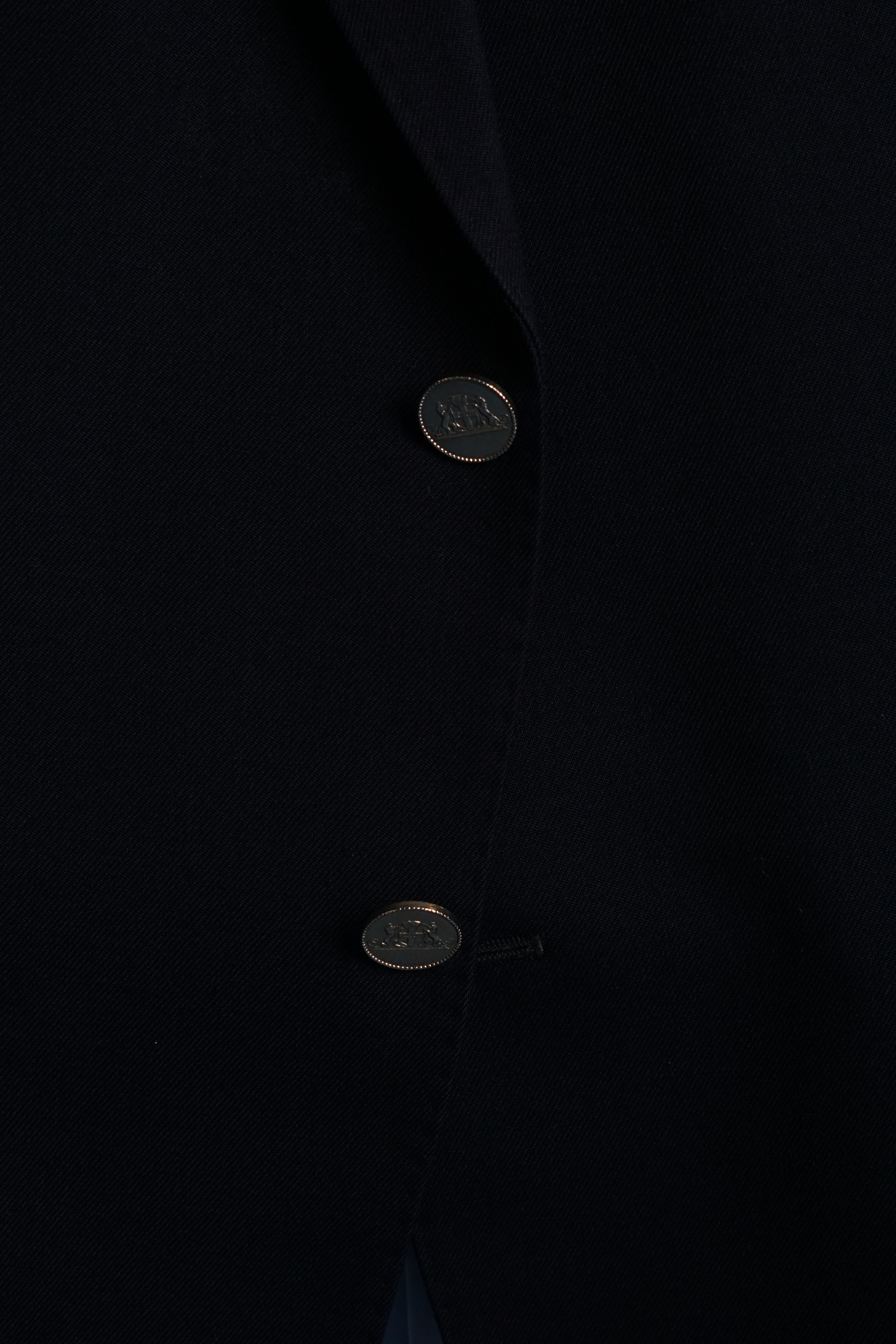 Navy Vintage Silver Button Blazer