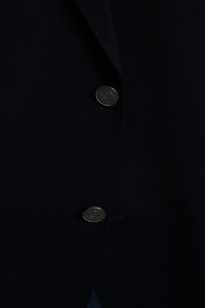 Navy Vintage Silver Button Blazer