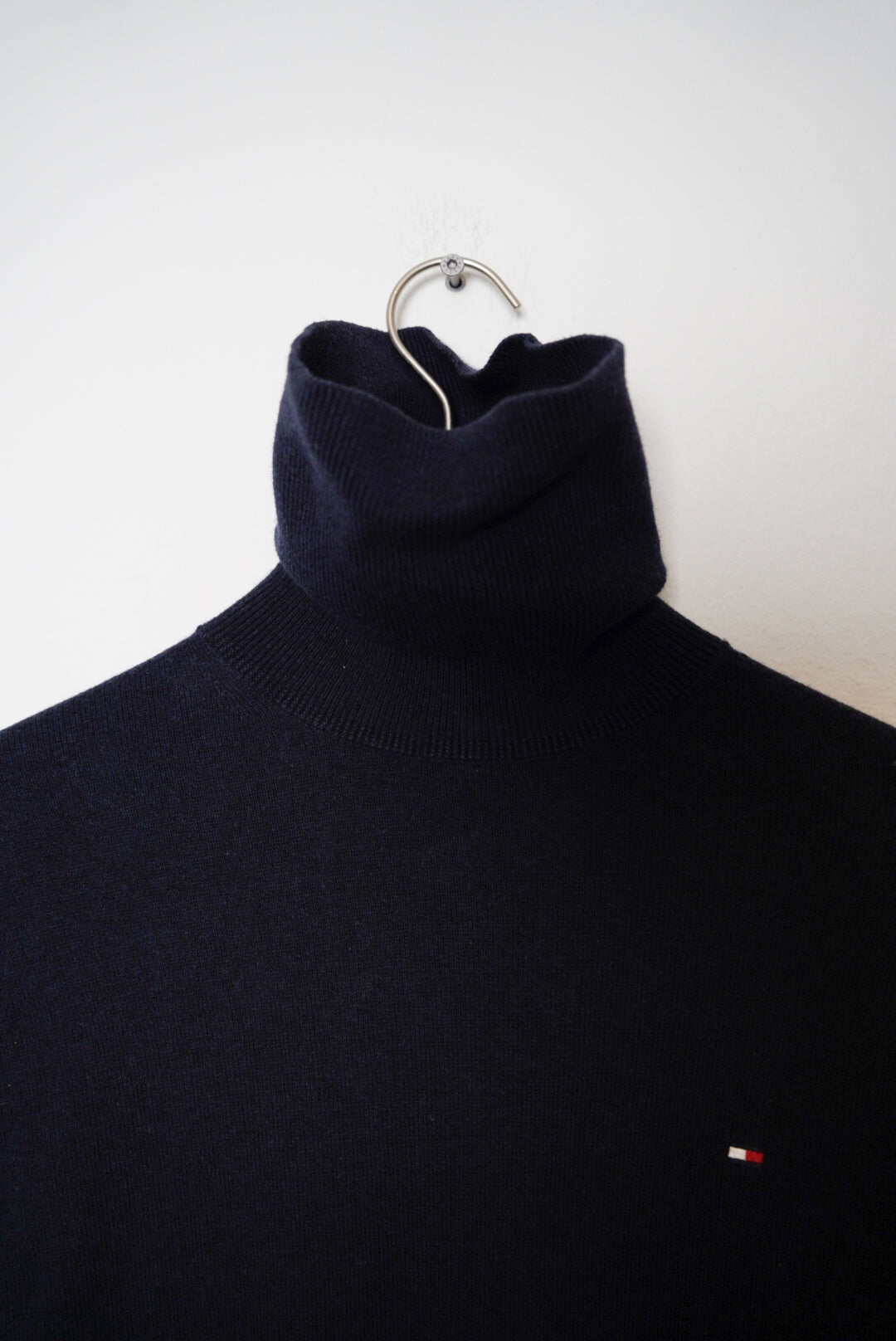 Tommy Hilfiger Navy Pima Cotton Cashmere Turtleneck