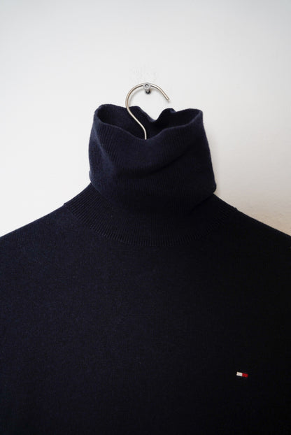 Tommy Hilfiger Navy Pima Cotton Cashmere Turtleneck