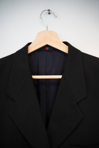 Red Green Black Virgin Wool Gold Button Vintage Blazer