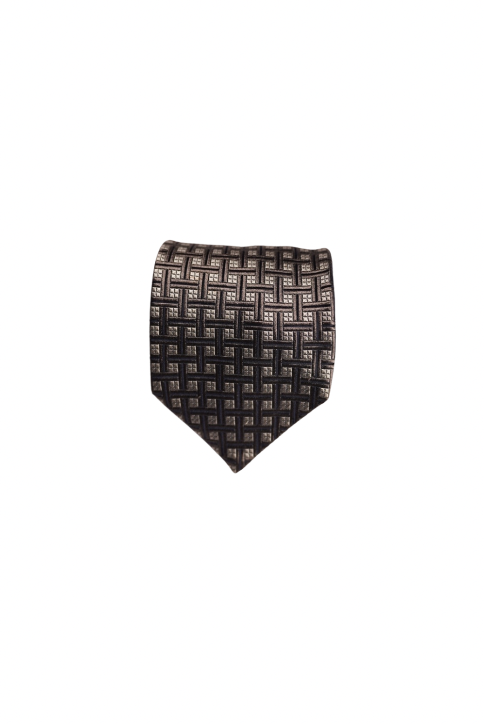 Kenzo Homme Grey and Navy Sqaure Dotted Silk Tie