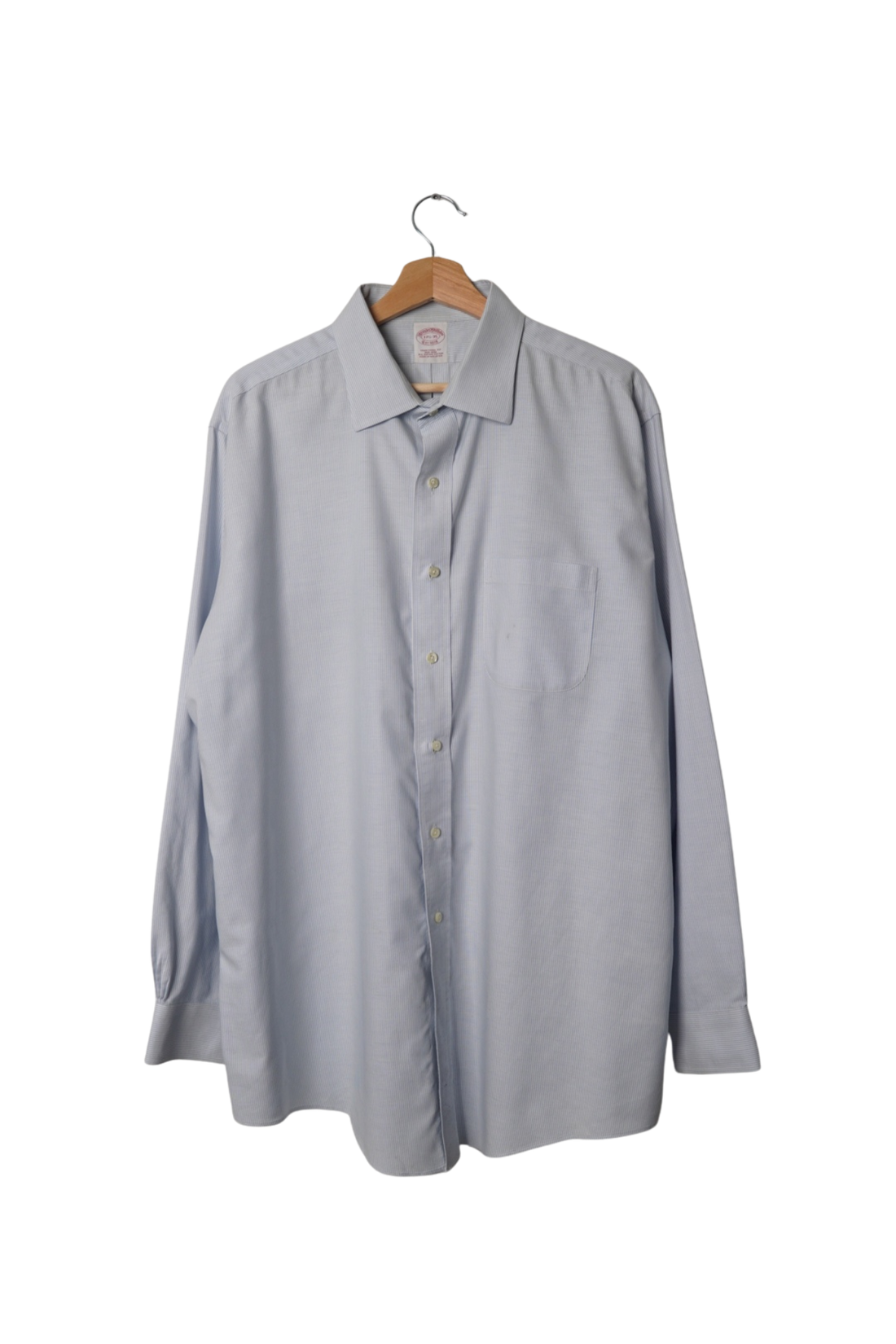 Brooks Brothers Lightblue and White Striped Traditional Fit Non-Iron Supima Cotton Shirt