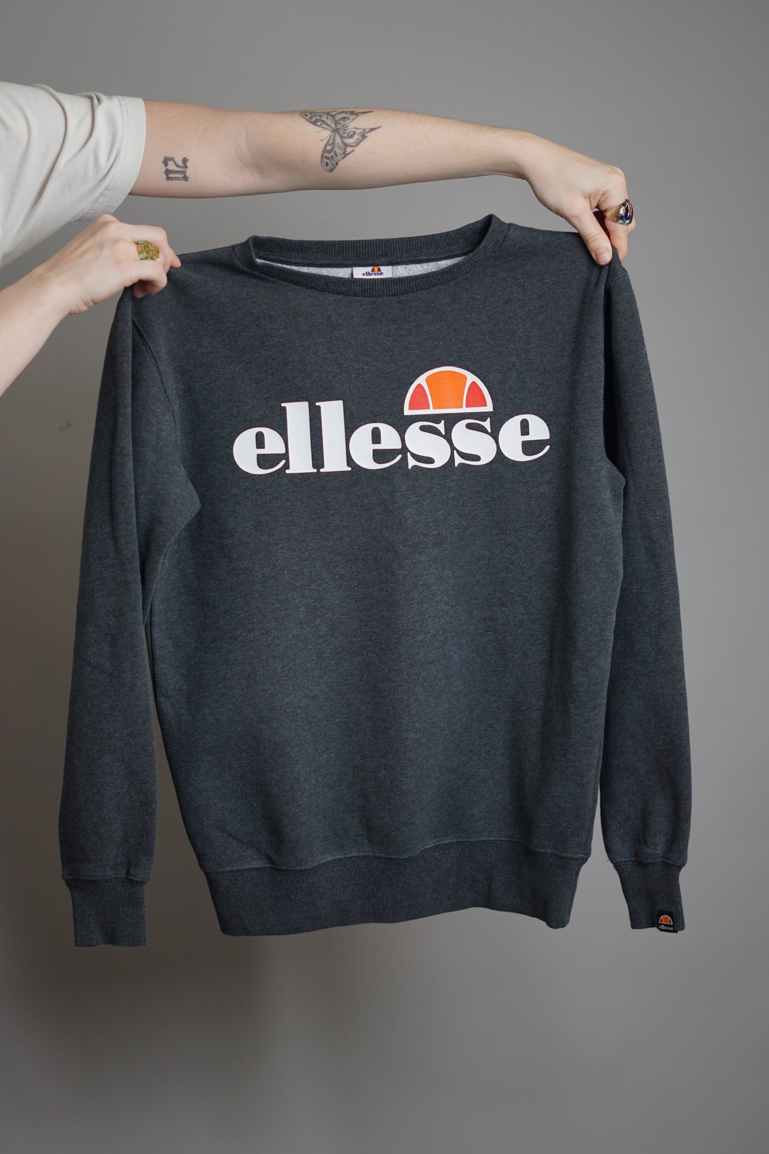 Ellesse Grey Cotton O-Neck Sweatshirt