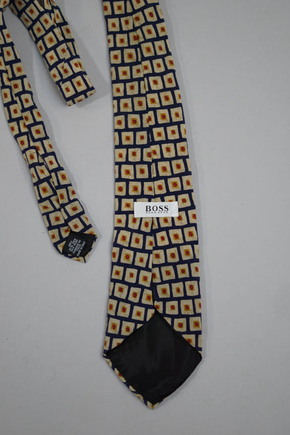 Hugo Boss Square Pattern Silk Tie