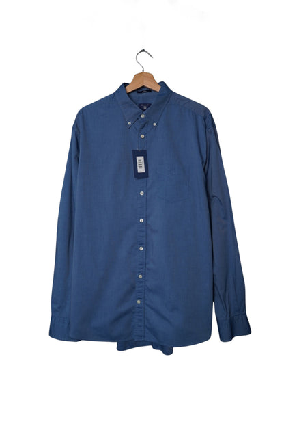 Gant Blue Twill Regular Fit Cotton Shirt