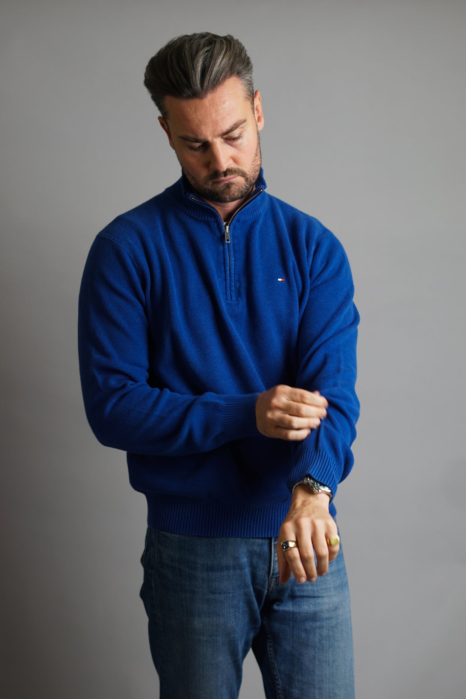 Tommy Hilfiger Blue Halfzip Knit