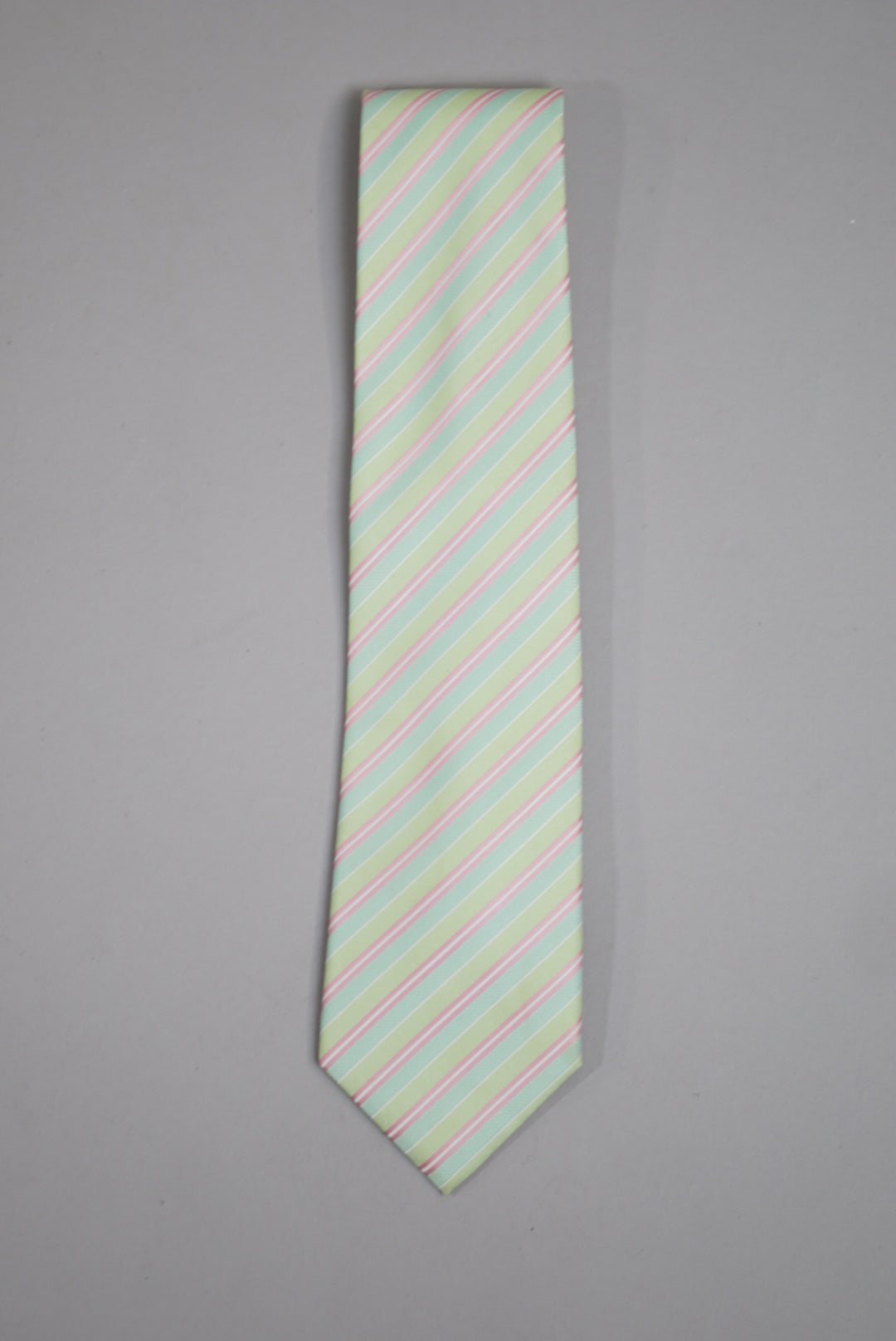 Paul Smith Lightgreen &amp; Pink Striped Silk Tie