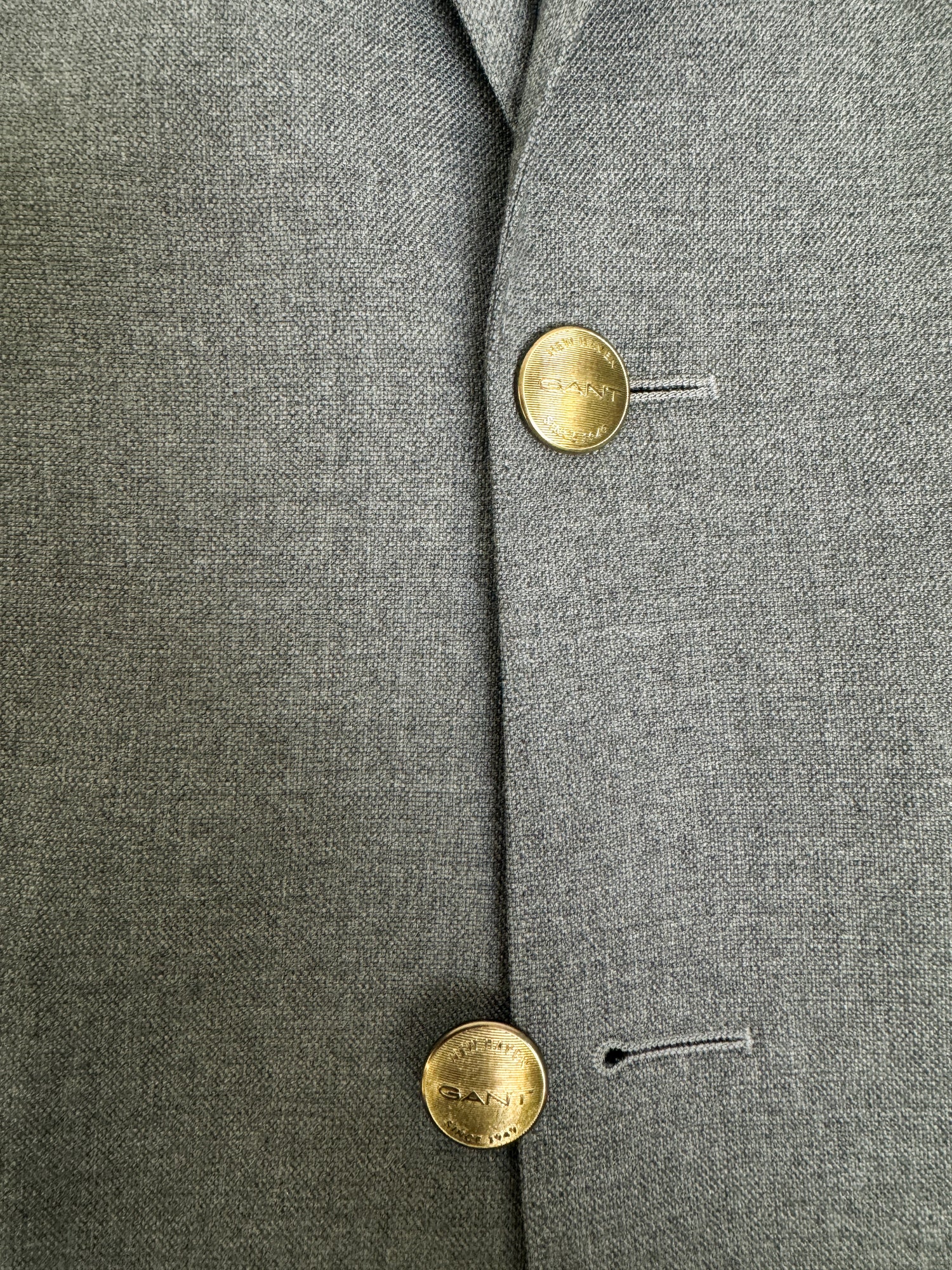 Gant Grey Club Blazer With Gold Buttons