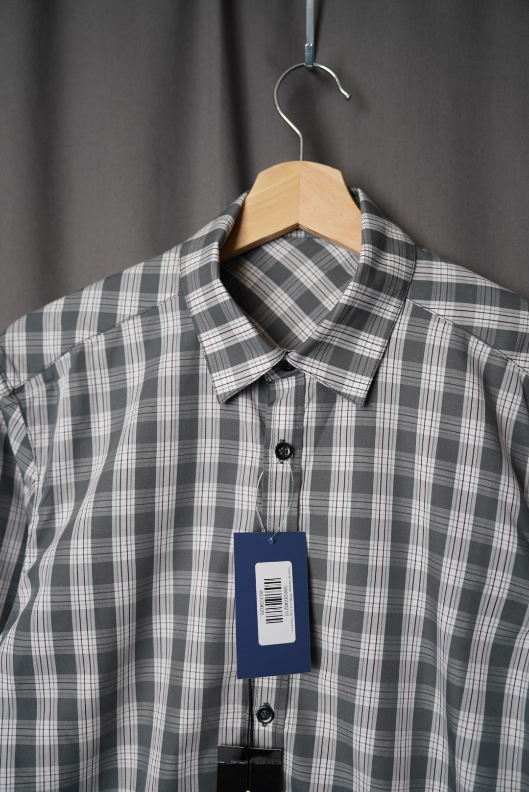 Samsøe Samsøe White and Grey Checkered Anton Cotton Shirt