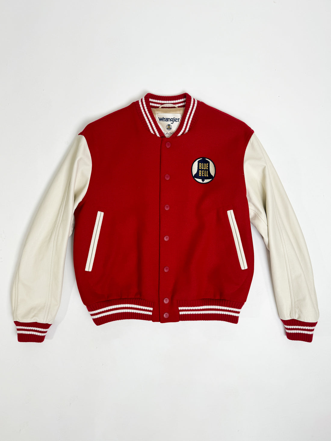 Gant X Wrangler Varsity Jacket Dark Red &amp; White