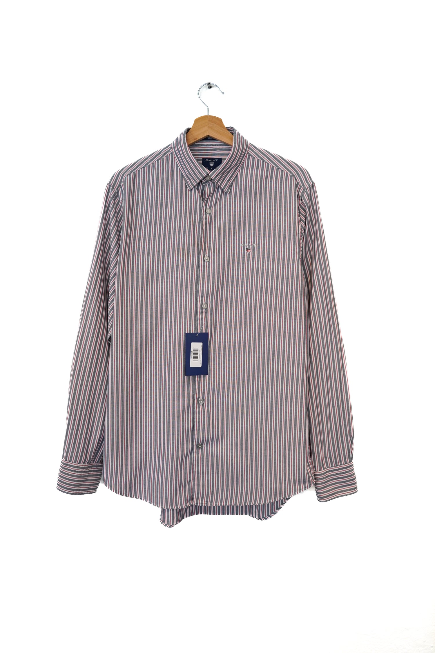 Gant Darkgrey and Red Striped Tech Prep Regular Shirt