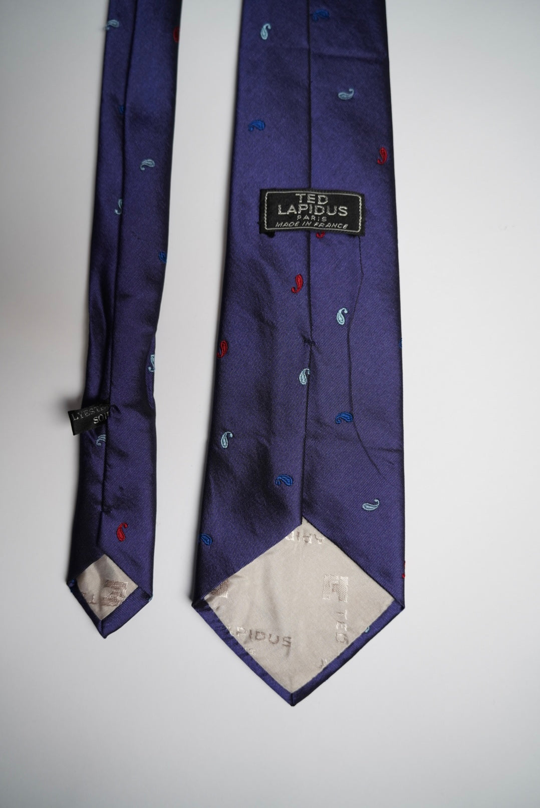 Ted Lapidus Paris Purple Paisley Slik Tie
