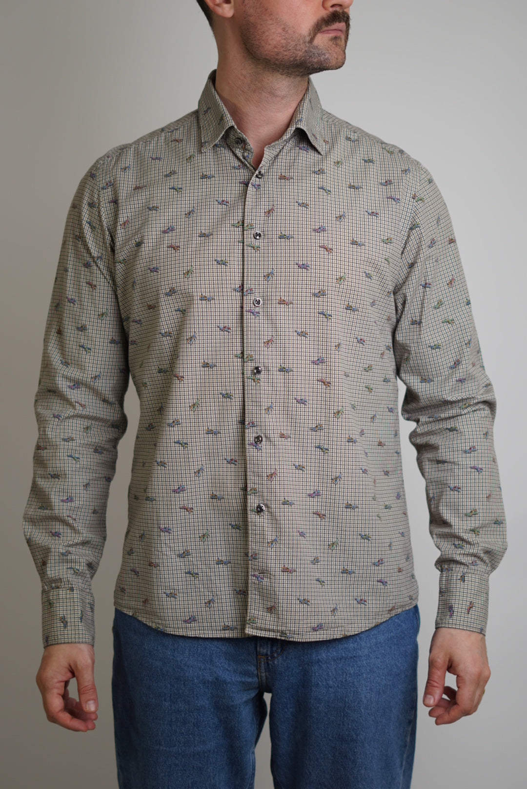 Sand Copenhagen XO Fine Italian Fabrics Houndstooth Plane Shirt