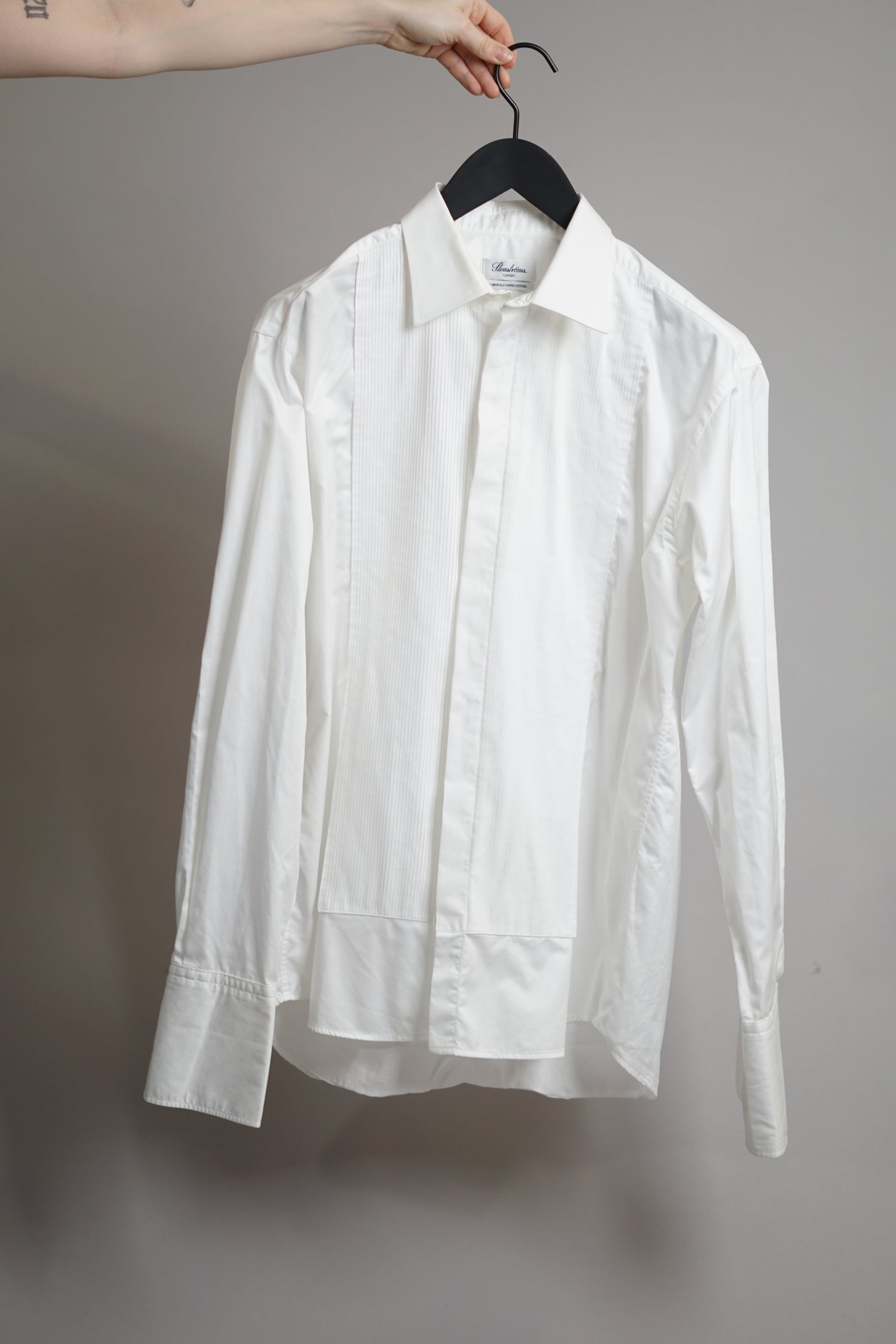 Stenströms White Twofold Super Cotton Classic Tuxedo Shirt