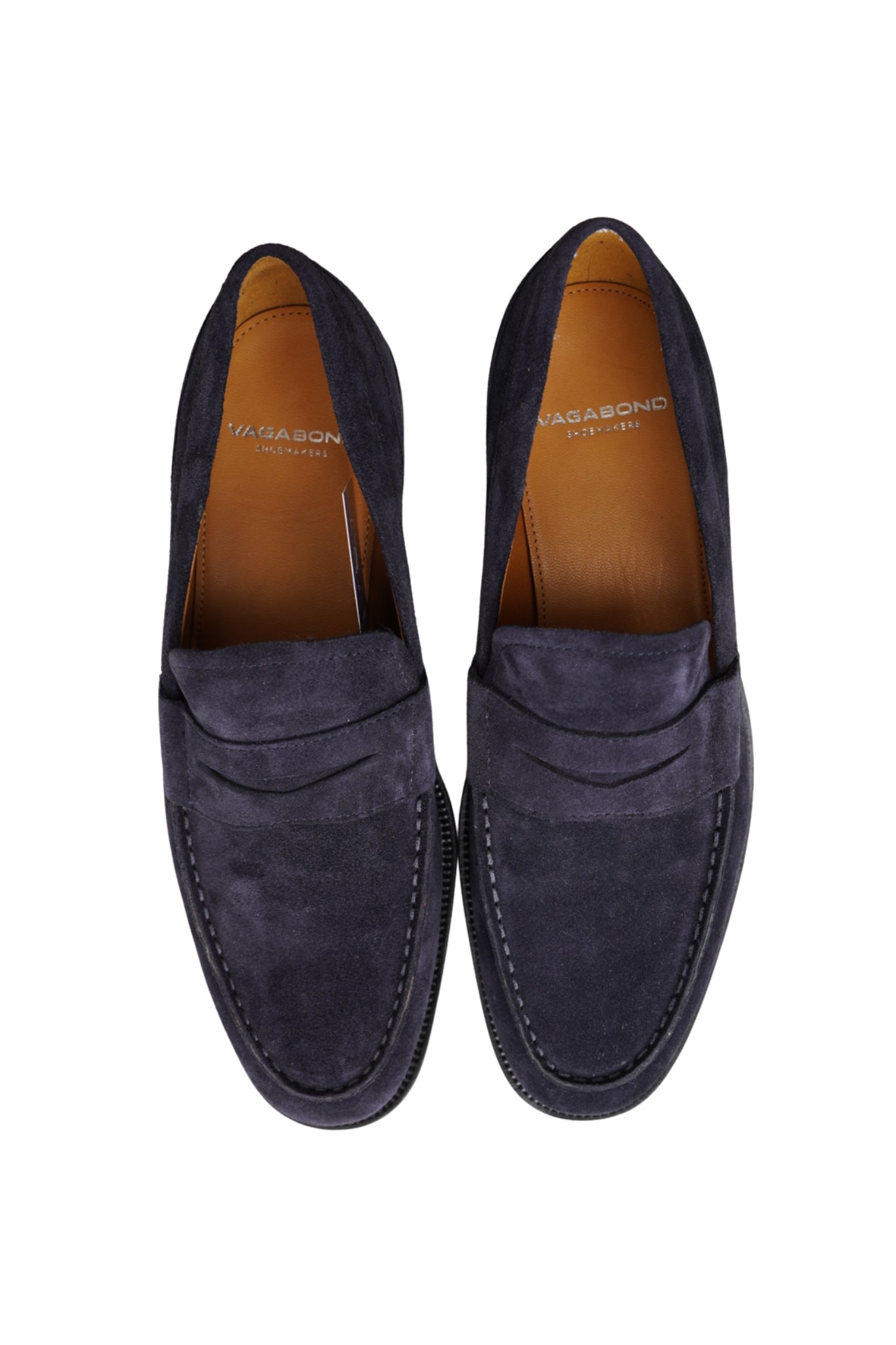 Vagabond Navy Leather Suede Loafers