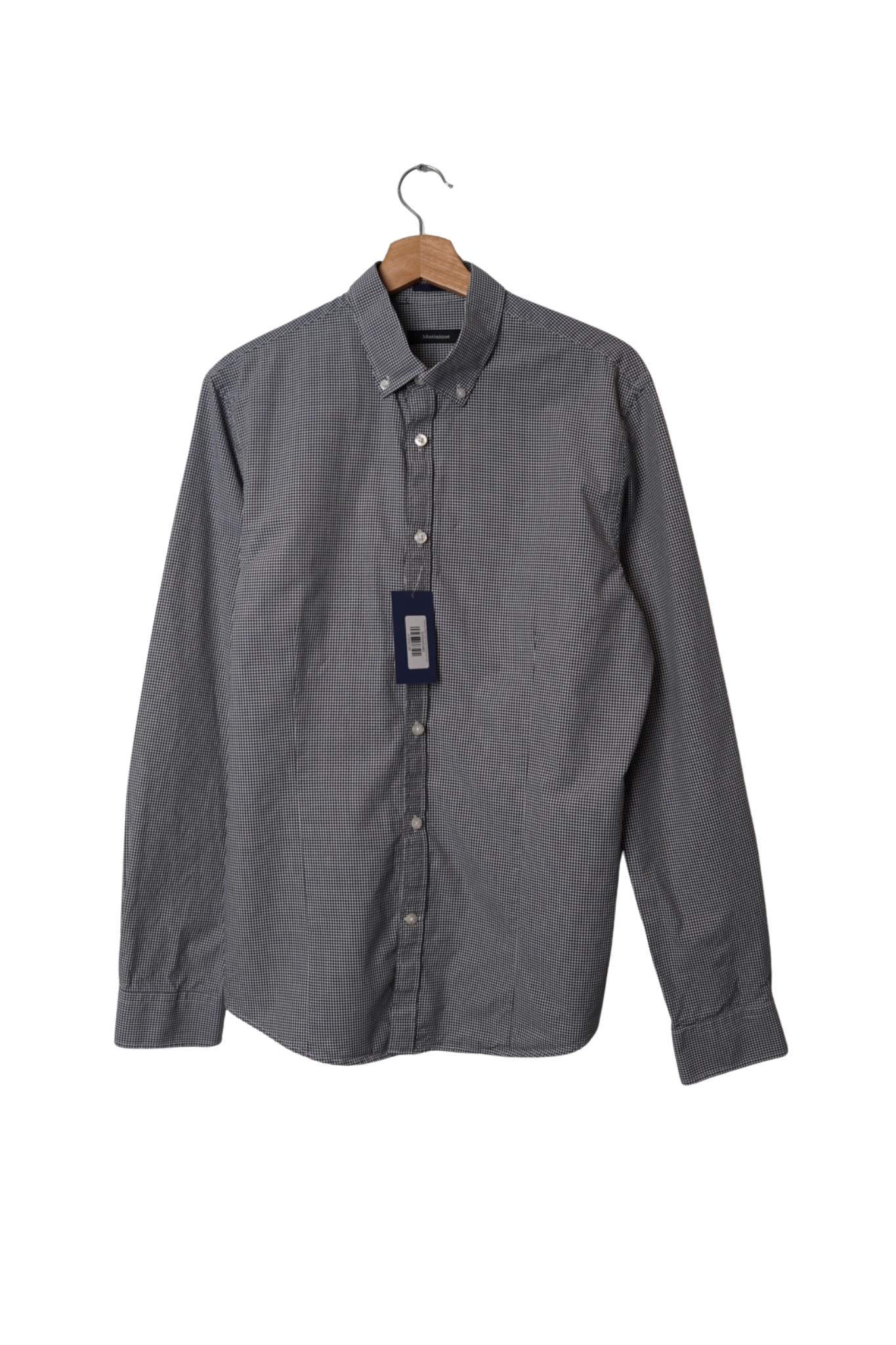 Matinique Black and White Checkered Cotton Shirt
