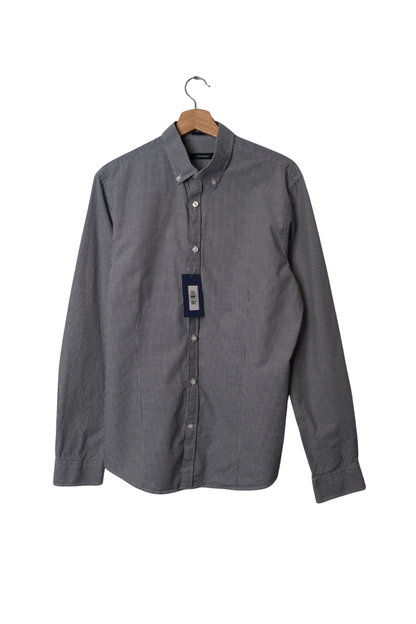 Matinique Black and White Checkered Cotton Shirt