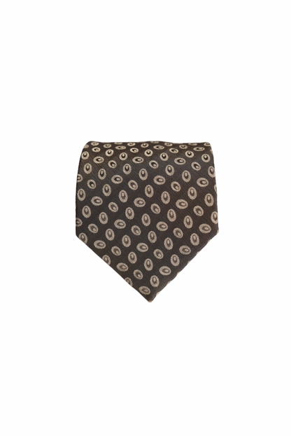 Bryan BL Lynch Brown and Beige Dotted Silk Tie