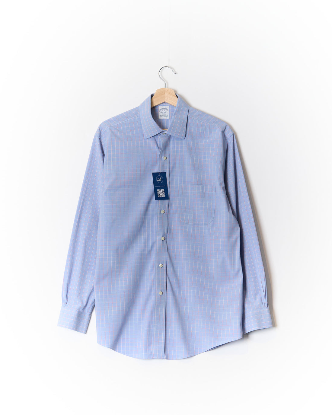 Brooks Brothers Purple Checkered Slim Fit Non Iron Cotton Shirt