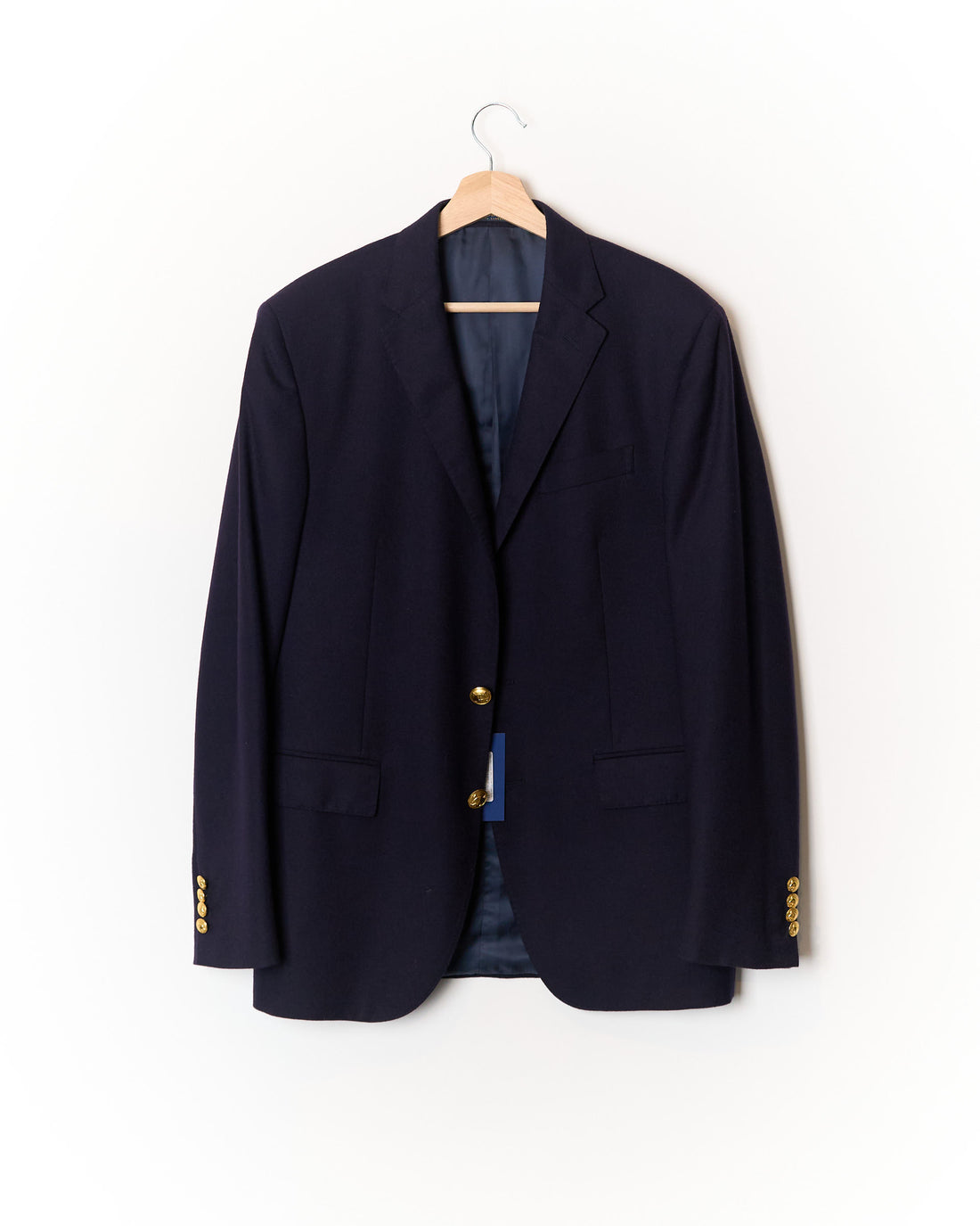 Polo Ralph Lauren Navy Custom Fit Gold Button Wool Blazer