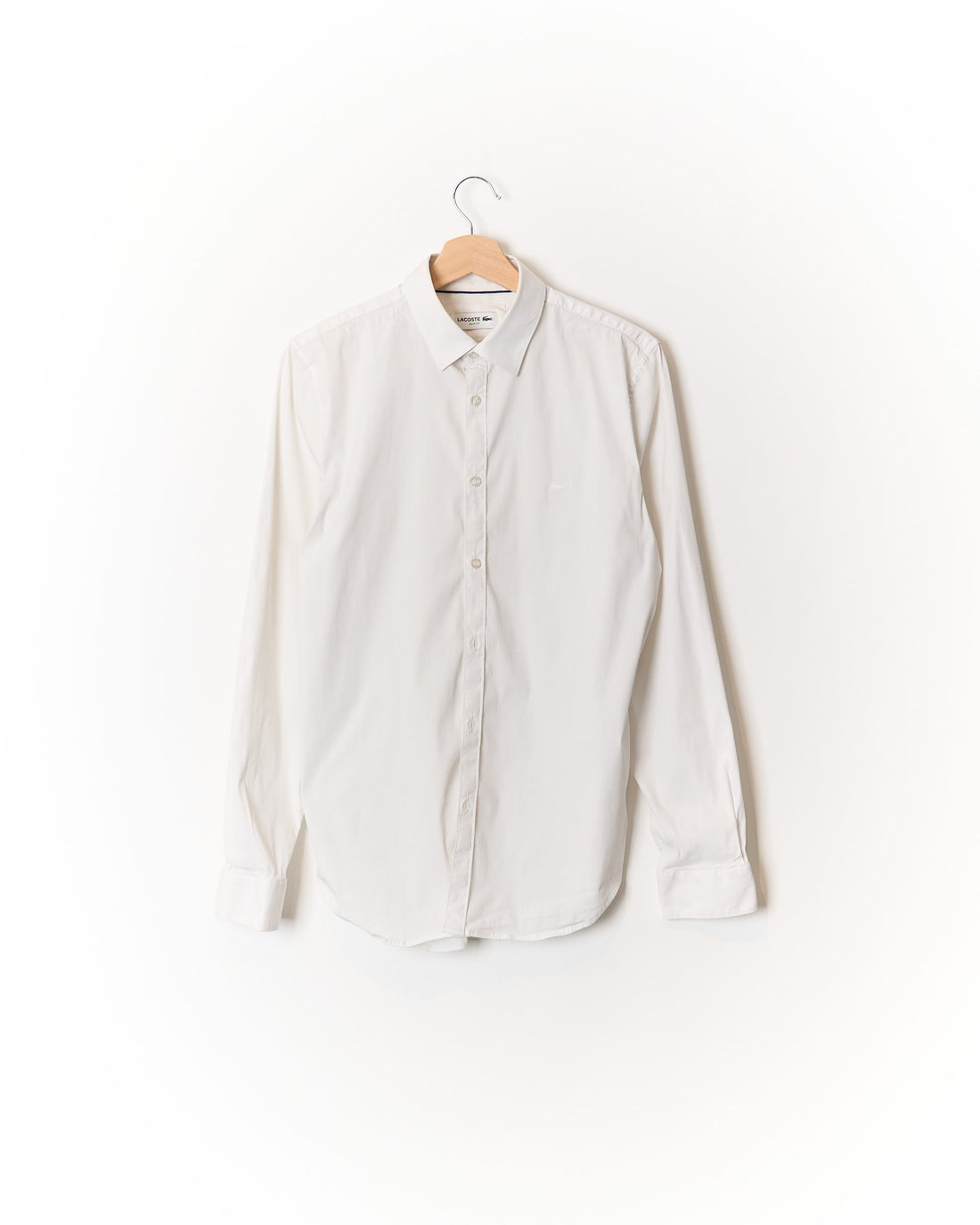 Lacoste White Strech Slim Fit Cotton Shirt
