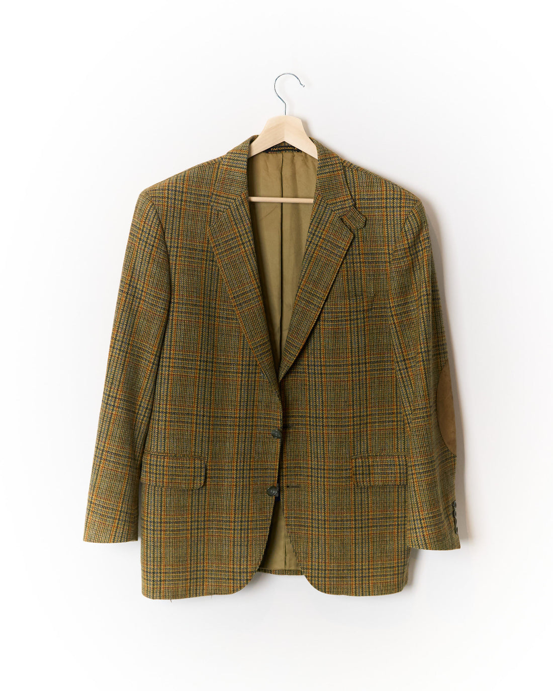 Faconnable by Albert Goldberg Brown Checkered Lambs Wool Sport Jacket Blazer