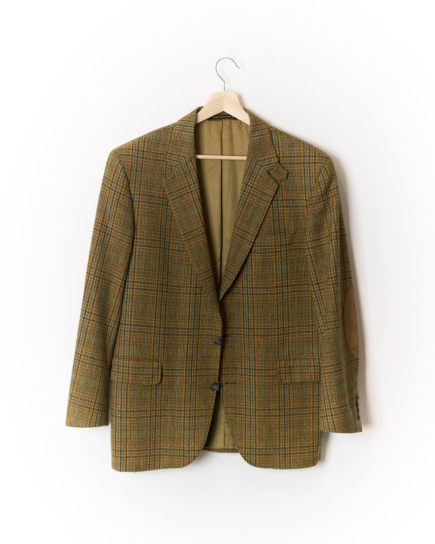 Faconnable by Albert Goldberg Brown Checkered Lambs Wool Sport Jacket Blazer