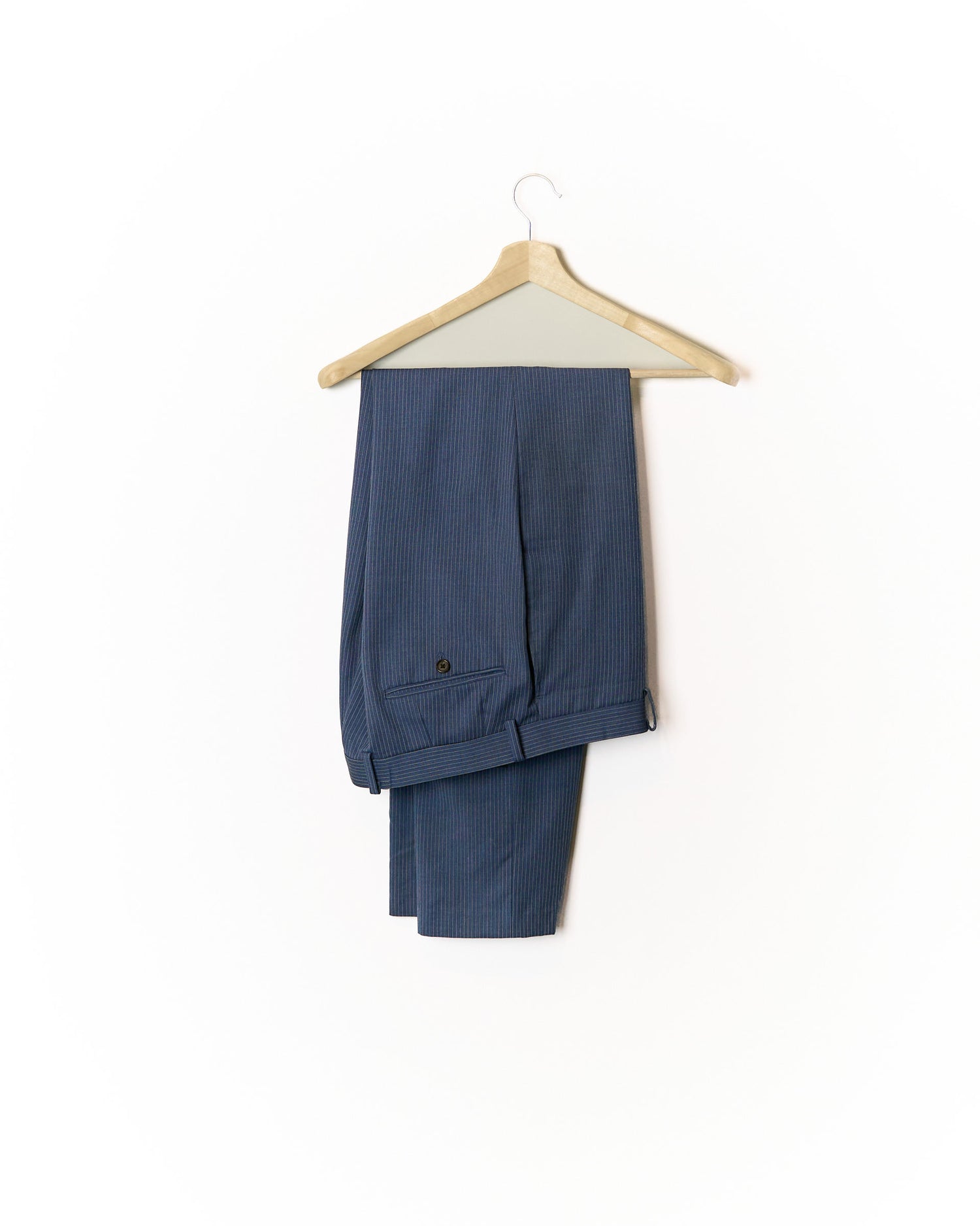 Ralph Lauren Blue Pinstripe Long Green Label Wool Suit