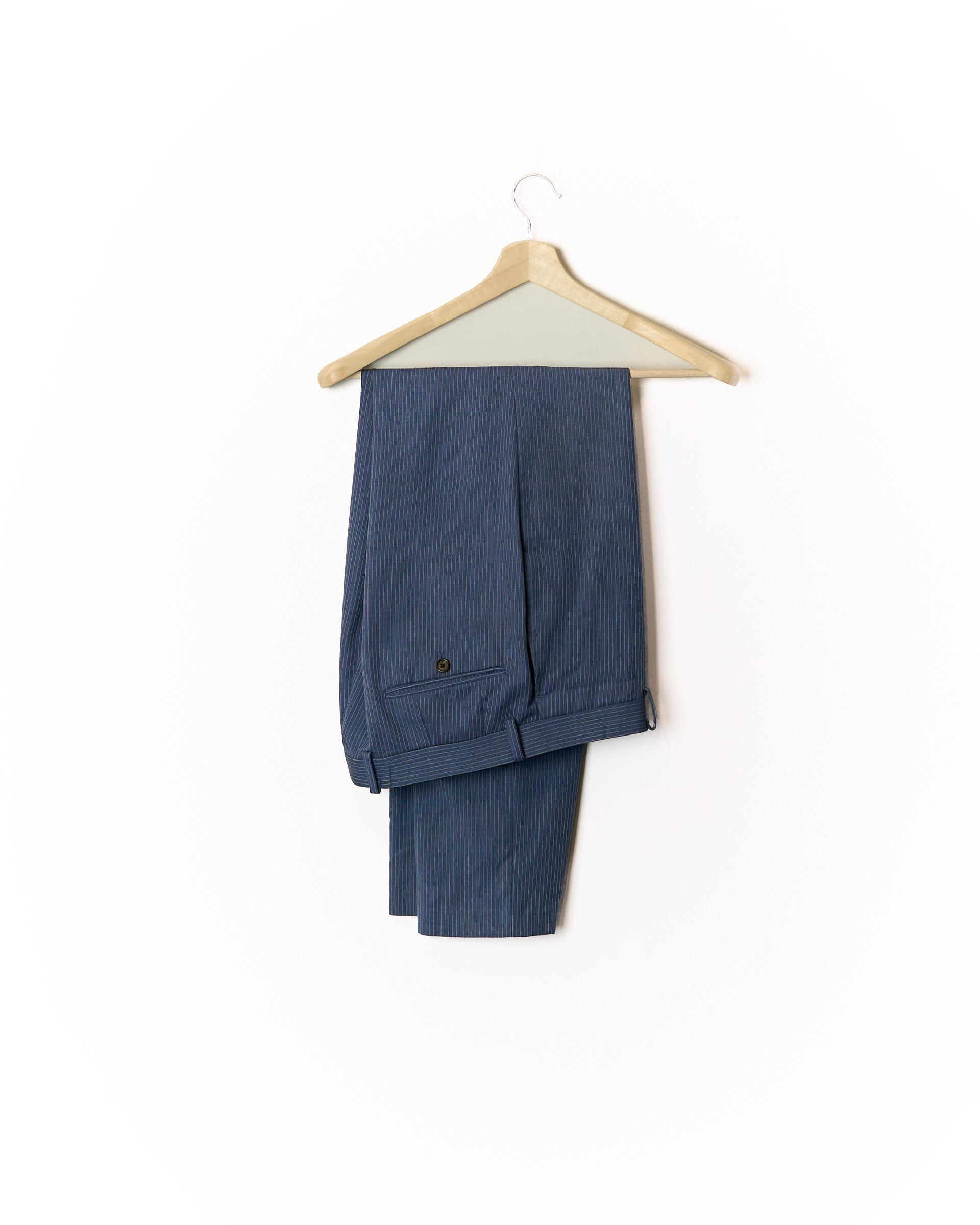 Ralph Lauren Blue Pinstripe Long Green Label Wool Suit